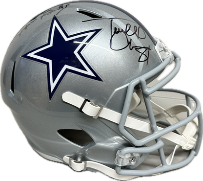 Terrell Owens "Getcha Popcorn Ready" Inscription Dallas Full Size Football Helmet (JSA)