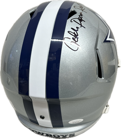 Terrell Owens "Getcha Popcorn Ready" Inscription Dallas Full Size Football Helmet (JSA)