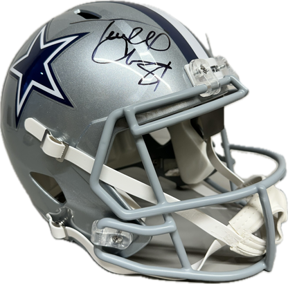 Terrell Owens "Getcha Popcorn Ready" Inscription Dallas Full Size Football Helmet (JSA)