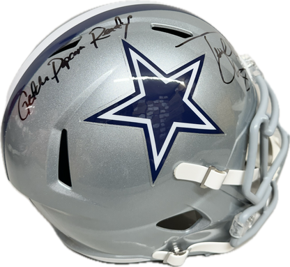 Terrell Owens "Getcha Popcorn Ready" Inscription Dallas Full Size Football Helmet (JSA)