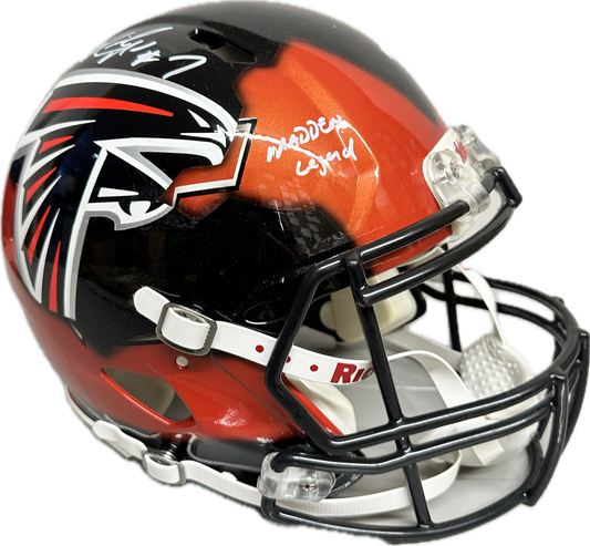 Michael Vick VT/ATL "Madden Legend/ 1st Round Pick" Collab Custom Signed Full Size Helmet Authentic Football Helmet (JSA)