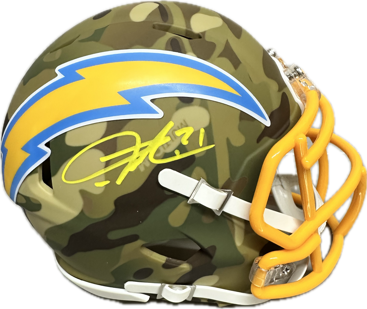 LaDainian Tomlinson Los Angeles Salute To Service Signed Mini Football Helmet (JSA)
