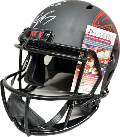 Mike Vick "Round 1 Pick 1" Inscription Atlanta Full Size Black Eclipse Speed Rep Football Helmet (JSA)