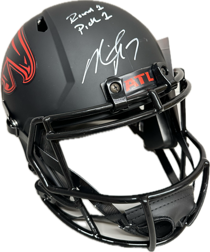 Mike Vick "Round 1 Pick 1" Inscription Atlanta Full Size Black Eclipse Speed Rep Football Helmet (JSA)