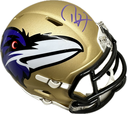 Ray Lewis Baltimore AMP Signed Mini Football Helmet (JSA)