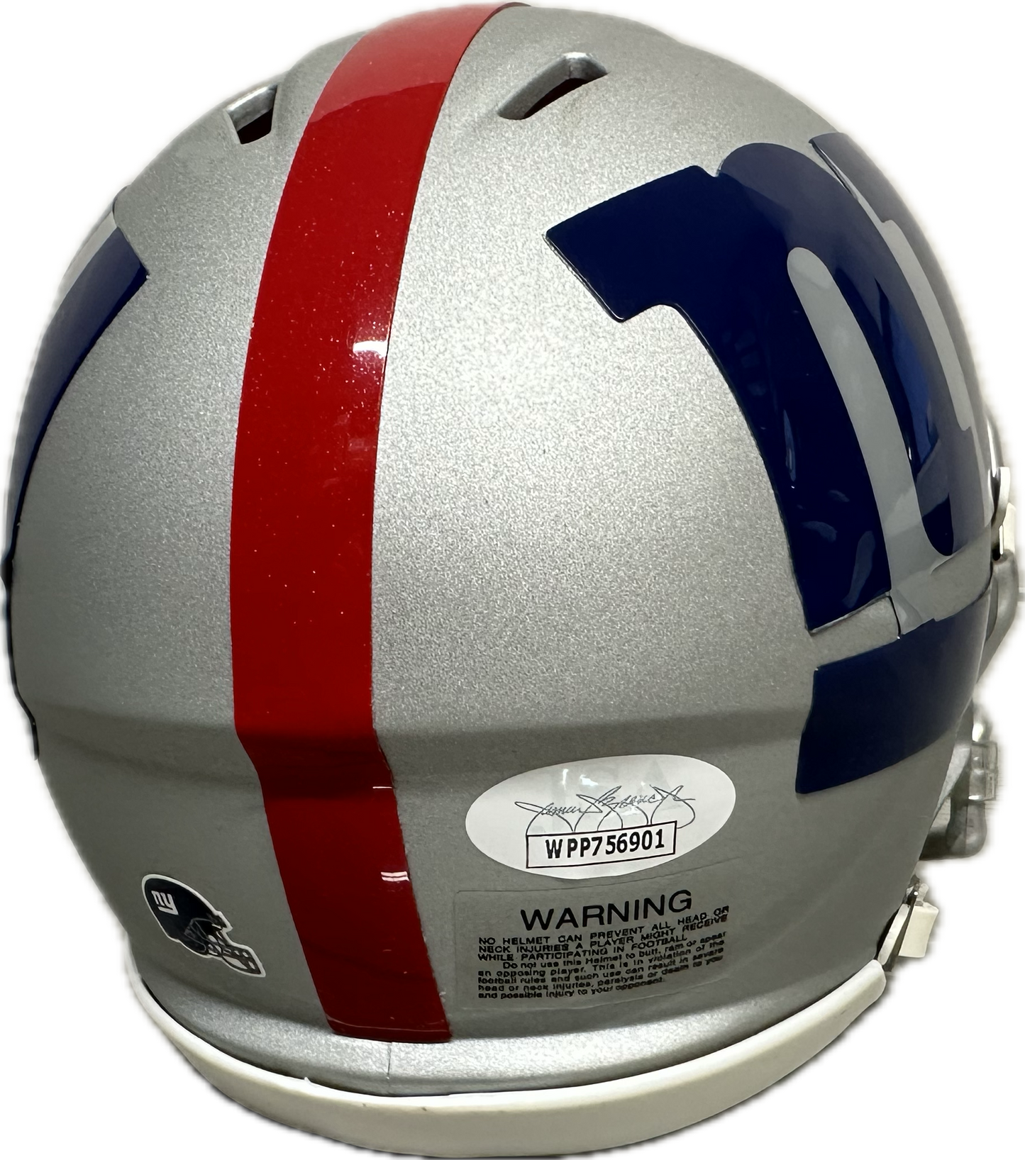 Jeremy Shockey New York AMP Mini Football Helmet (JSA)