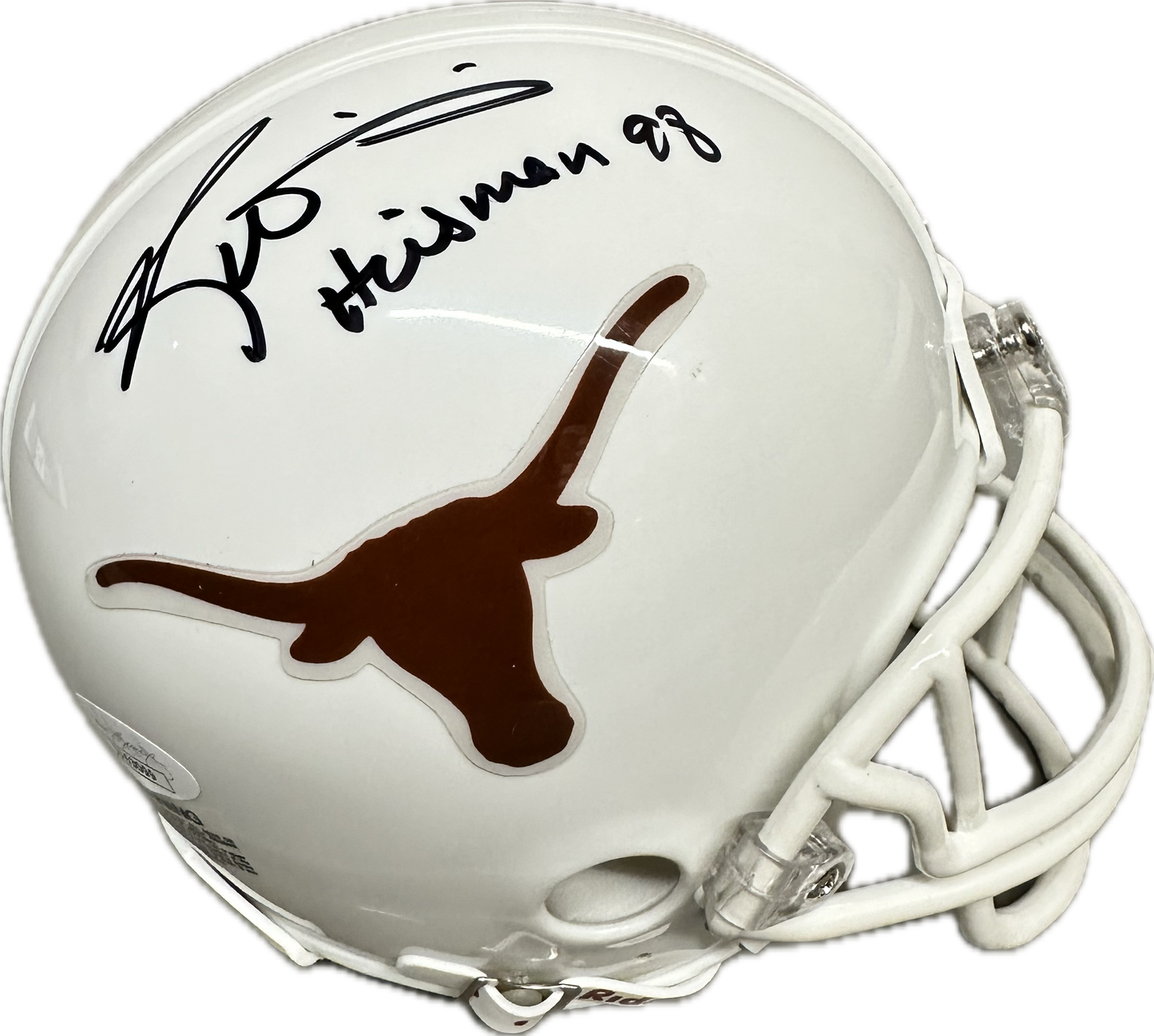 Ricky Williams "Heisman 98" Inscription Texas White Signed Mini Football Helmet (JSA)