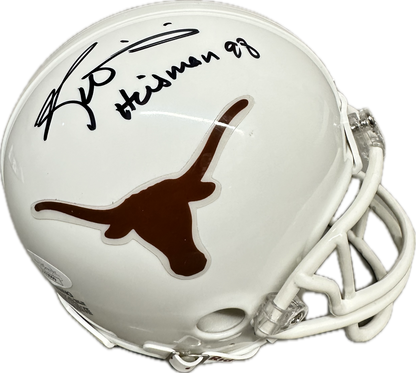 Ricky Williams "Heisman 98" Inscription Texas White Signed Mini Football Helmet (JSA)