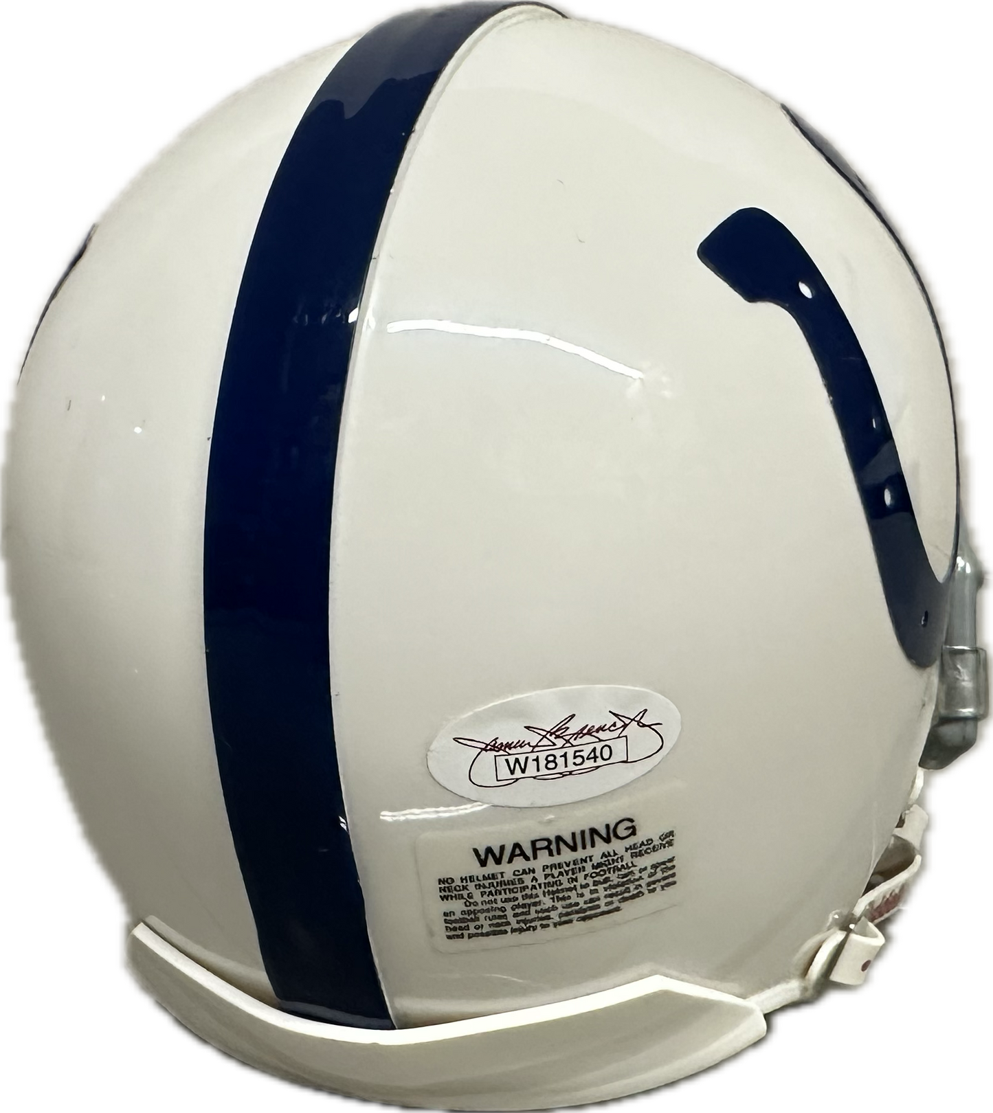 Peyton Manning Indianapolis  White Mini Football Helmet (JSA)
