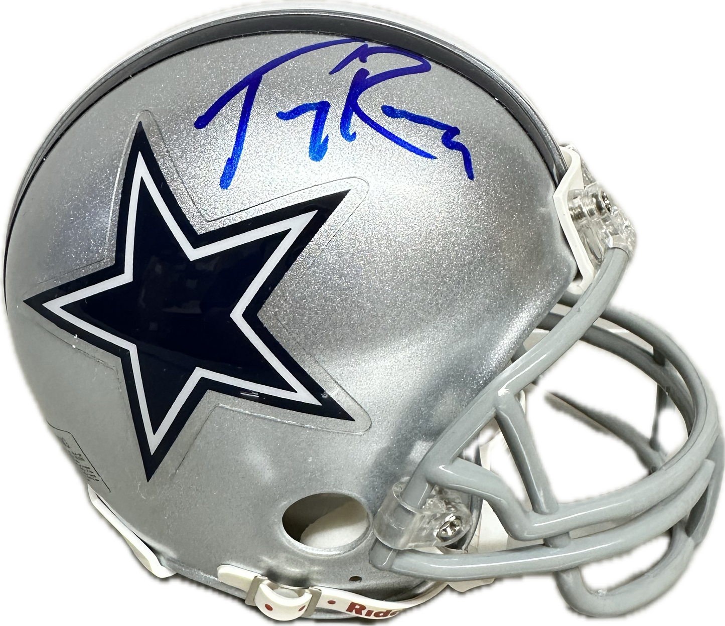 Tony Romo Dallas Grey Speed Signed Mini Football Helmet (JSA)