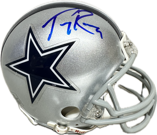 Tony Romo Dallas Grey Speed Signed Mini Football Helmet (JSA)