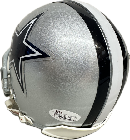 Tony Romo Dallas Grey Speed Signed Mini Football Helmet (JSA)