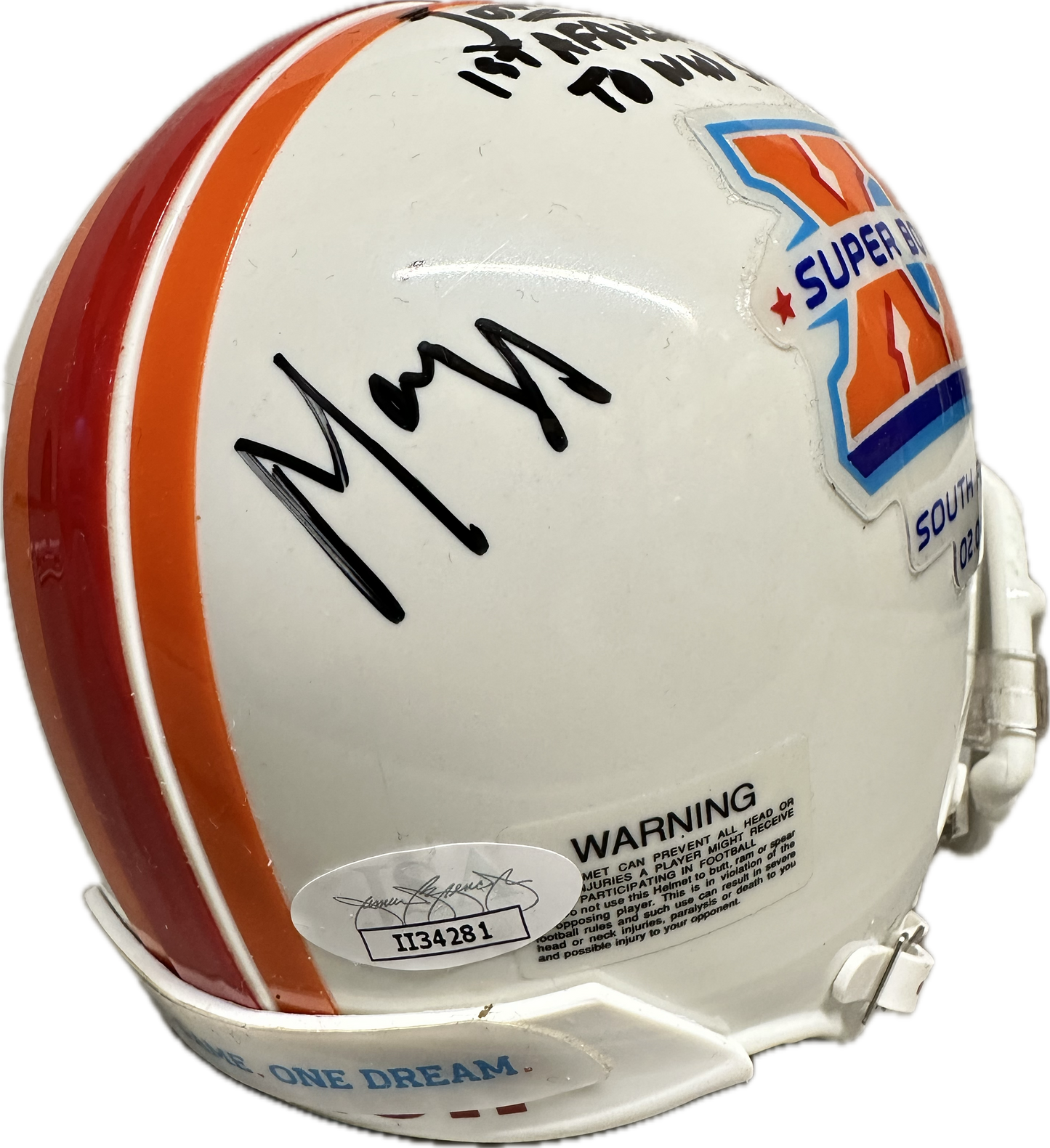 Tony Dungy "First" Inscription/ Marvin Harrison Signed  Super Bowl XLI Signed Mini Football Helmet (JSA)