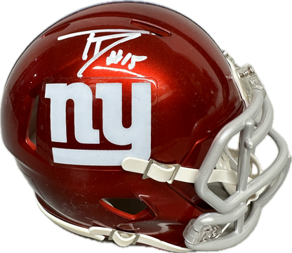 Tommy DeVito Signed New York Speed Home Mini Football Helmet (PIA)