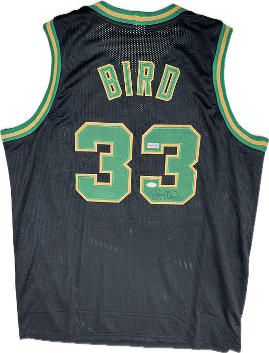 Larry Bird Custom Boston Black Signed Jersey (PIA/JSA)