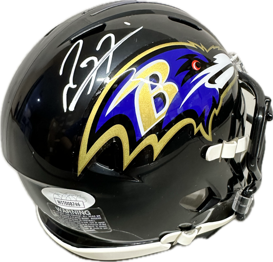 Ray Lewis Baltimore Black Speed Mini Football Helmet (JSA)