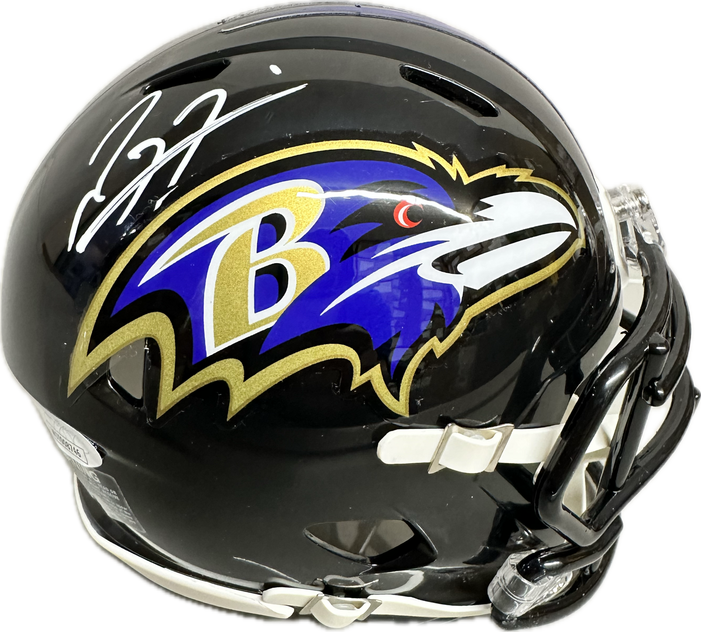 Ray Lewis Baltimore Black Speed Mini Football Helmet (JSA)