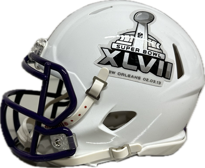 Ray Lewis Super Bowl New Orleans Signed Mini Football Helmet (JSA)