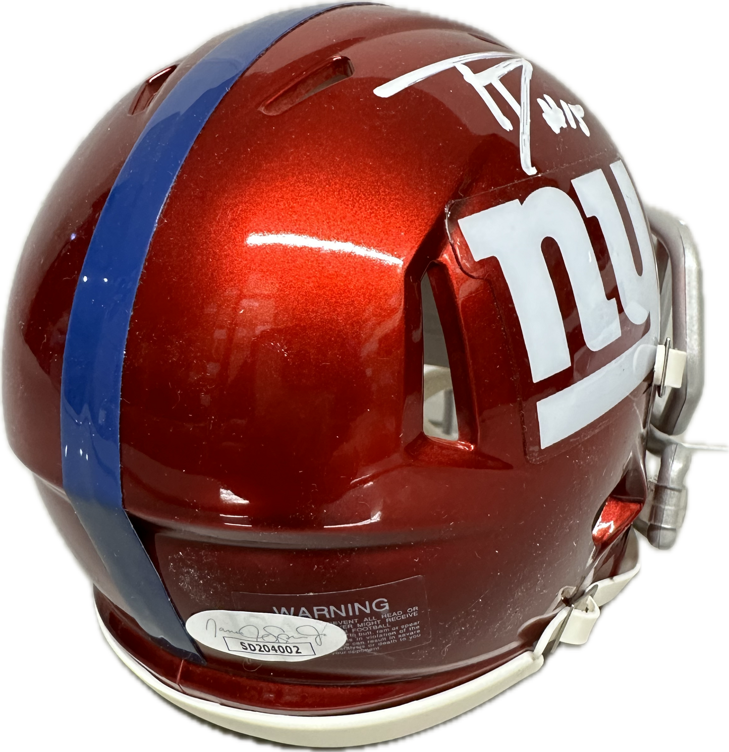 Tommy DeVito Signed New York Speed Home Mini Football Helmet (PIA)