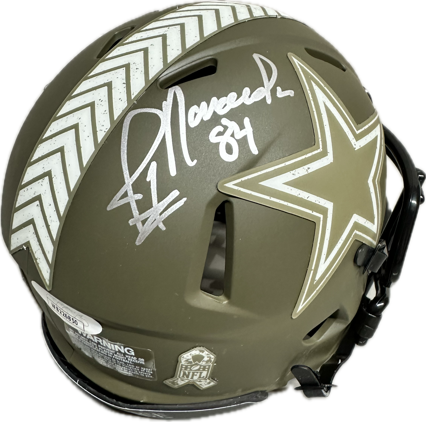 Jay Novacek Dallas Salute To Service Signed Mini Football Helmet (JSA/PIA)