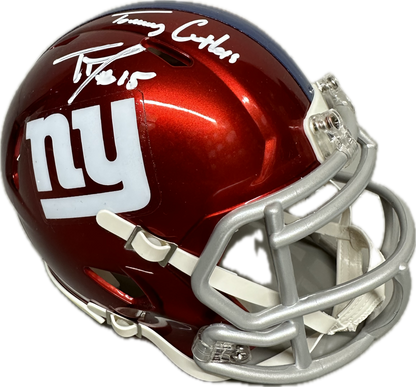 Tommy DeVito "Tommy Cutlers" Inscription Signed New York Speed Red Mini Football Helmet (PIA)