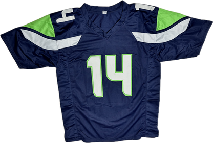 DK Metcalf Signed Seattle Blue Custom Jersey