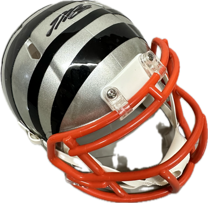 Joe Mixon Flash Cincinnati Grey Mini Football Helmet (PIA/JSA) Who Dey!!!