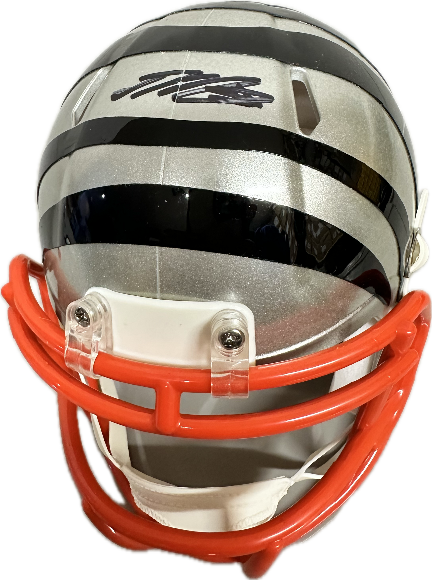Joe Mixon Flash Cincinnati Grey Mini Football Helmet (PIA/JSA) Who Dey!!!