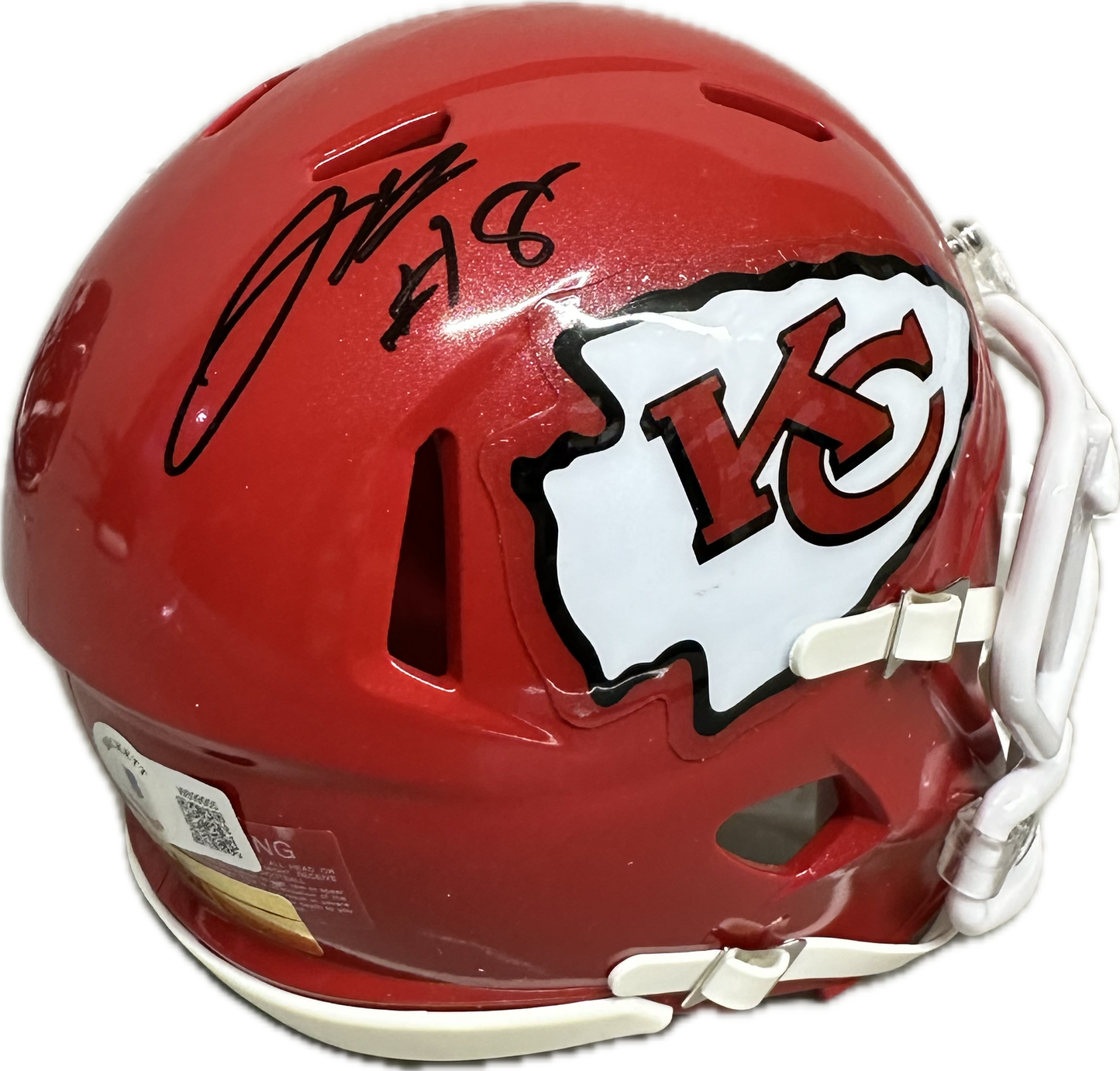 Justyn Ross Kansas City Red Mini Football Helmet (PIA)