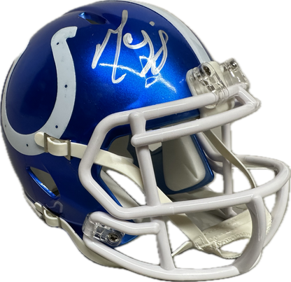 Marvin Harrison Indianapolis Flash Signed Mini Football Helmet (JSA)