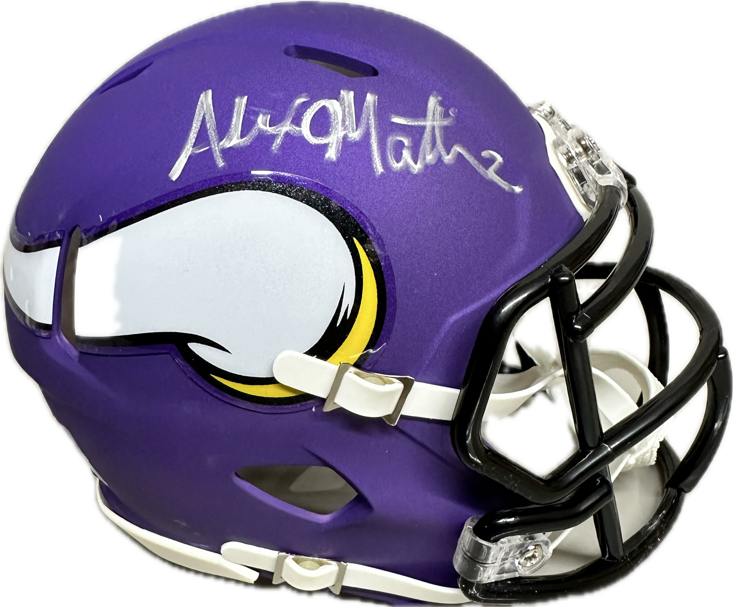 Alexander Mattison Minnesota Puple Signed Mini Football Helmet (PIA)