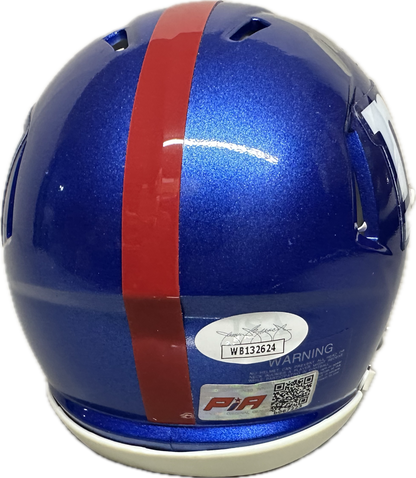 Jalin Hyatt New York Blue Signed Mini Football Helmet (PIA/JSA)