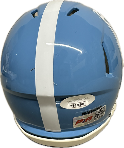 Warren Moon "HOF 06" Inscription Signed Mini Helmet Blue Houston Football Helmet (PIA/JSA)