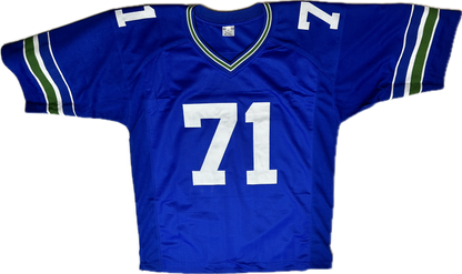 Walter Jones Signed Seahawks Football Jersey (PIA) Brown