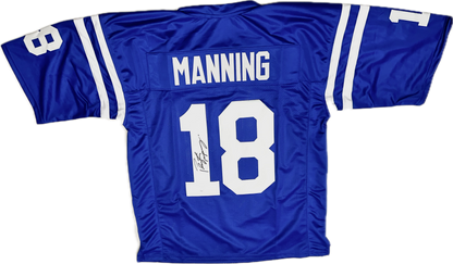 Peyton Manning Signed Custom Indianapolis Blue Football Jersey