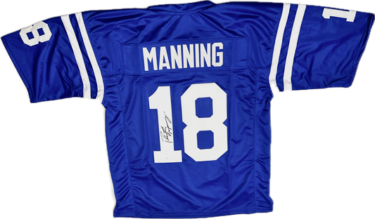 Peyton Manning Signed Custom Indianapolis Blue Football Jersey