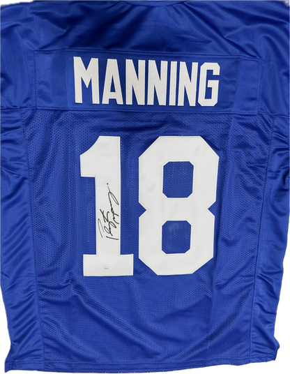 Peyton Manning Signed Custom Indianapolis Blue Football Jersey