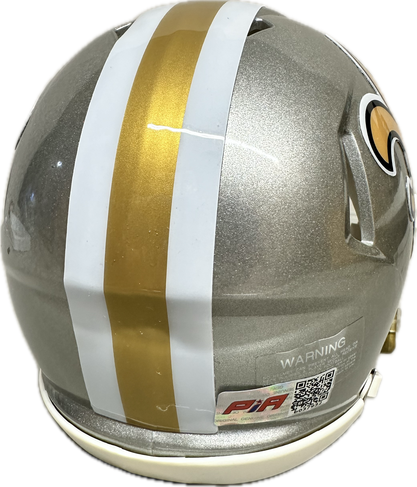 Isaiah Foskey New Orleans Signed Flash Grey Mini Football Helmet (JSA)