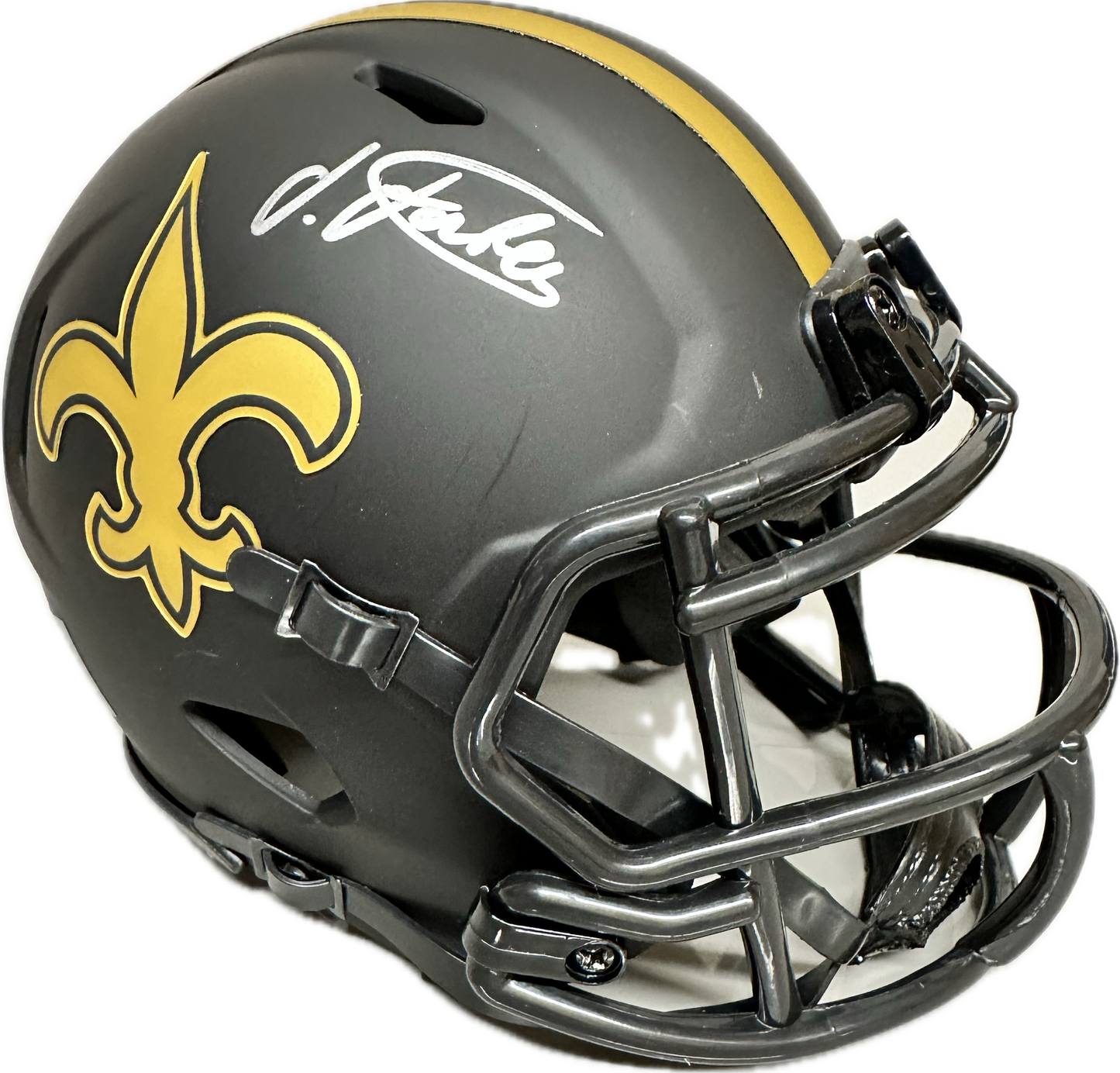 Isaiah Foskey New Orleans Ecsplise Signed Mini Football Helmet (PIA)