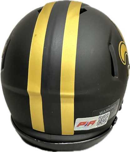 Isaiah Foskey New Orleans Ecsplise Signed Mini Football Helmet (PIA)