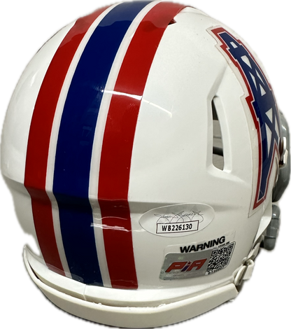 Warren Moon "HOF 06" Inscription Signed Mini Helmet White Houston Football Helmet (PIA/JSA)