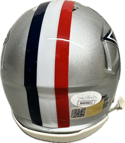 Drew Pearson "HOF 21" Inscription Signed Dallas Silver Speed Mini Football Helmet (PIA/JSA) America Team