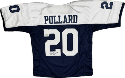 Tony Pollard Signed CustomThrowback Dallas Football Jersey (PIA/JSA)
