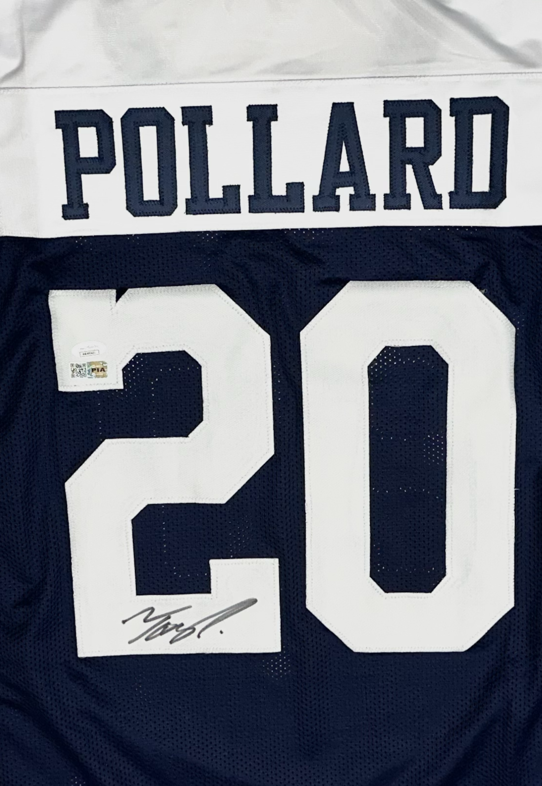Tony Pollard Signed CustomThrowback Dallas Football Jersey (PIA/JSA)