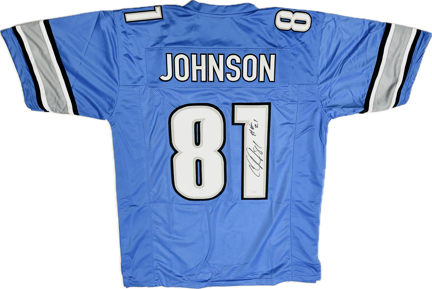 Calvin Johnson "HOF 21" Inscription Signed Custom Detriot Blue Autographed Jersey