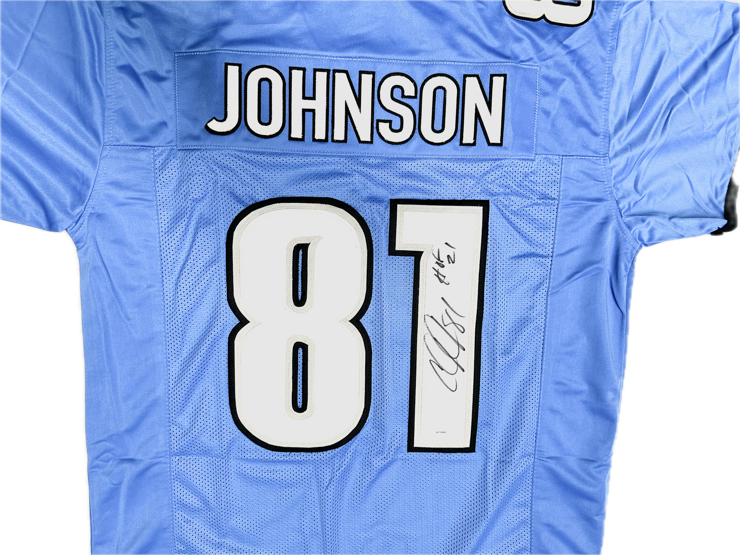 Calvin Johnson "HOF 21" Inscription Signed Custom Detriot Blue Autographed Jersey