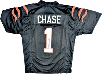 Ja'Marr Chase Signed Custom Black Cincinnati Football Jersey (PIA)