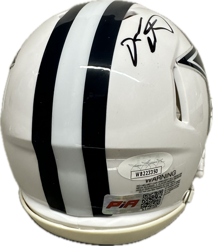 Dorance Armstrong White Dallas Signed Mini Football Helmet (JSA/PIA)