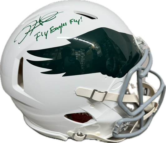Jalen Hurts "Fly Eagles Fly" Philadelphia Lunar Signed Full Size Football Helmet (JSA)