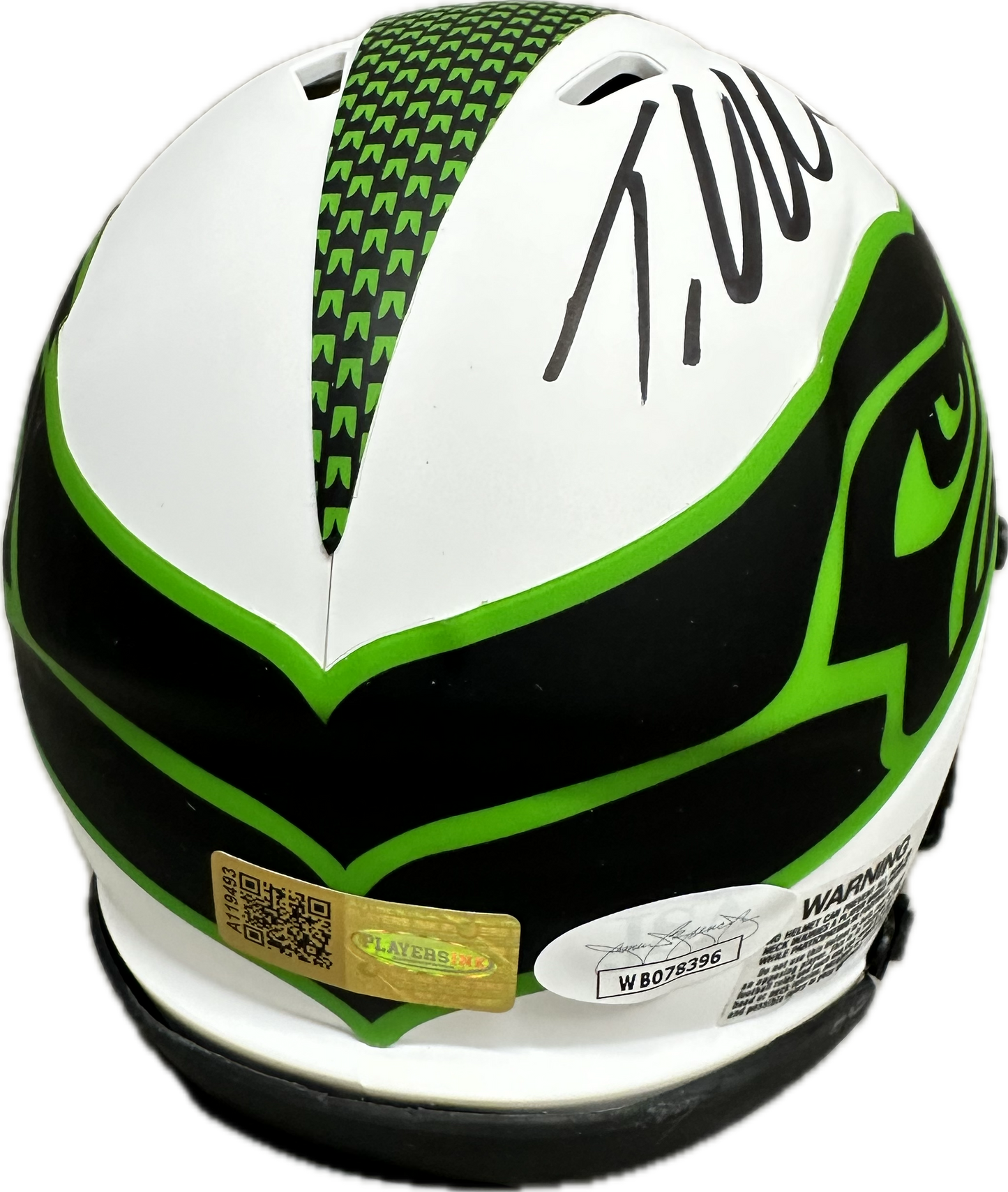 Tariq Woolen Seattle Lunar Signed Mini Football Helmet (JSA)
